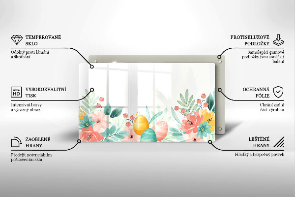 Szklana deska do krojenia Wielkanocne pisanki