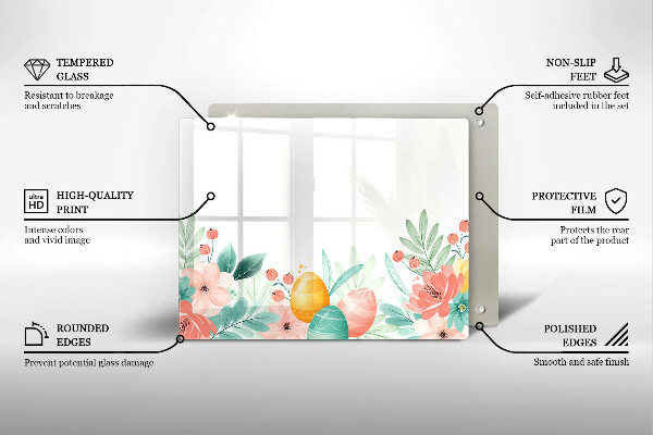 Szklana deska do krojenia Wielkanocne pisanki