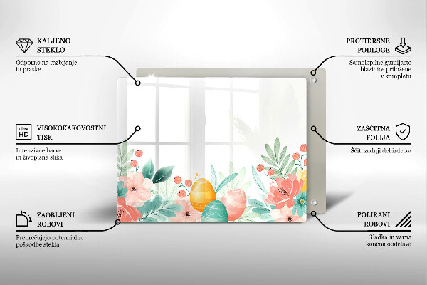 Szklana deska do krojenia Wielkanocne pisanki