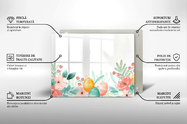 Szklana deska do krojenia Wielkanocne pisanki