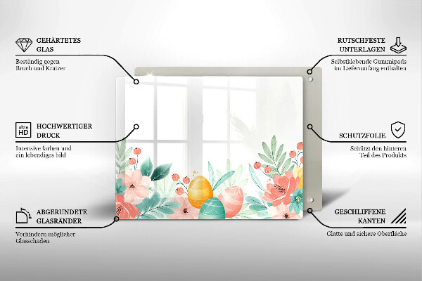 Szklana deska do krojenia Wielkanocne pisanki