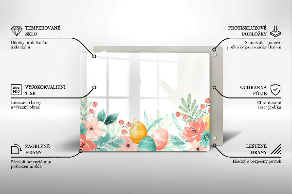 Szklana deska do krojenia Wielkanocne pisanki