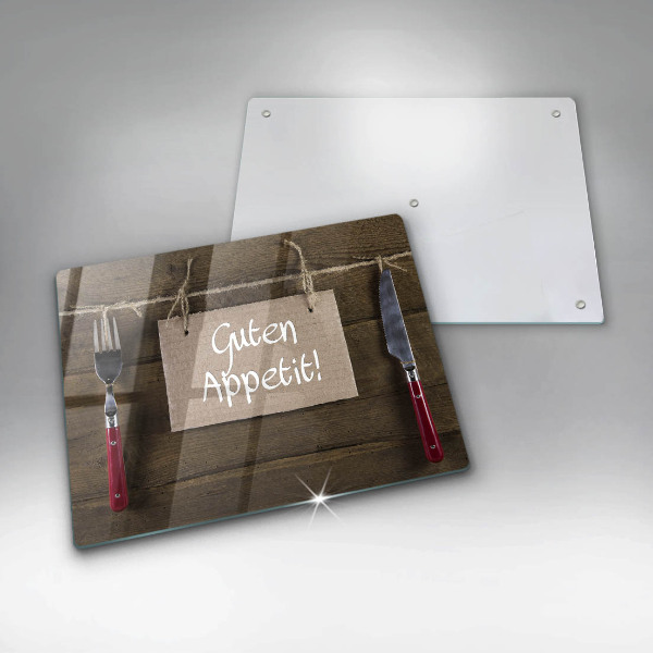 Szklana deska do krojenia Deski napis Guten Apetit