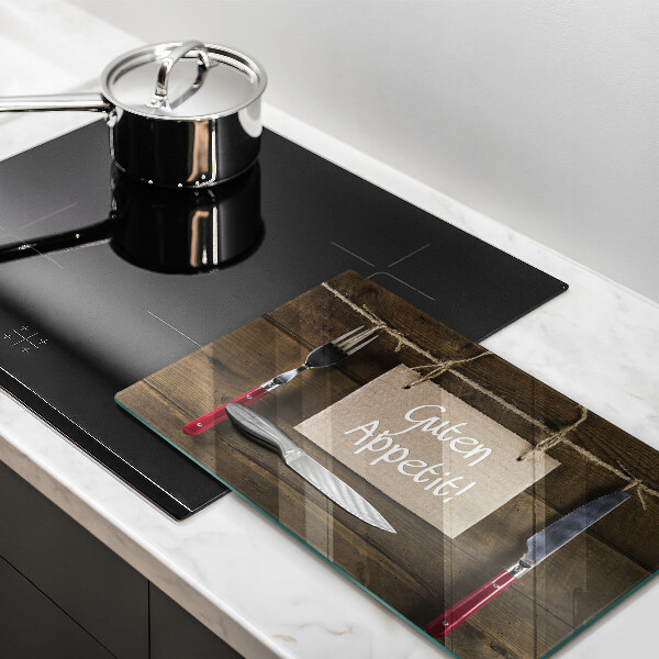 Szklana deska do krojenia Deski napis Guten Apetit