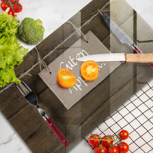 Szklana deska do krojenia Deski napis Guten Apetit