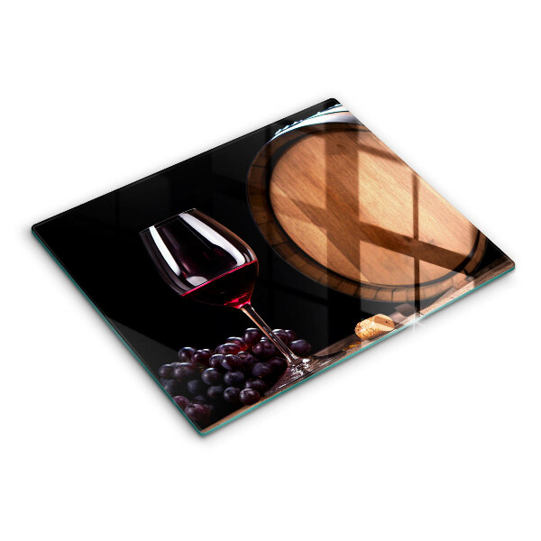 Szklana deska do krojenia Beczka wina kieliszek