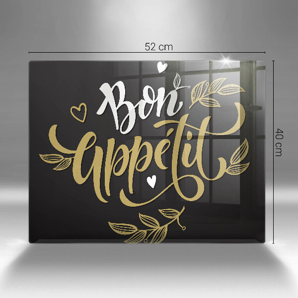 Szklana deska do krojenia Napis Bon Appetit