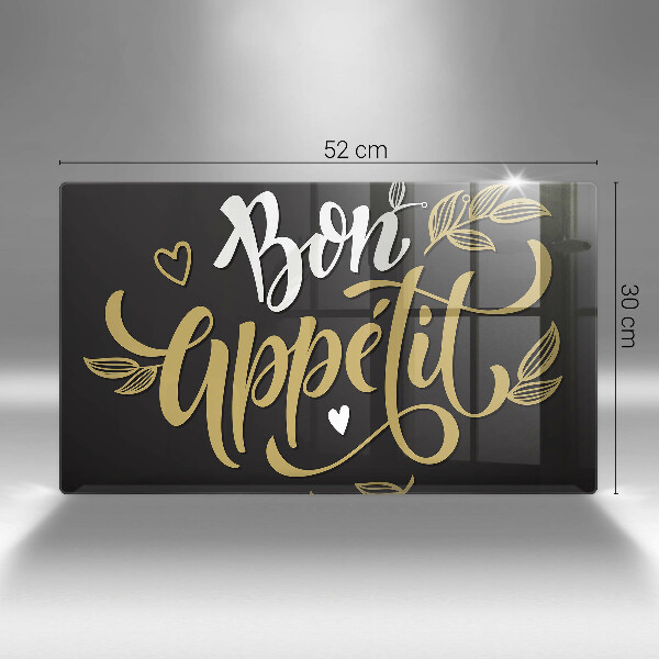 Szklana deska do krojenia Napis Bon Appetit