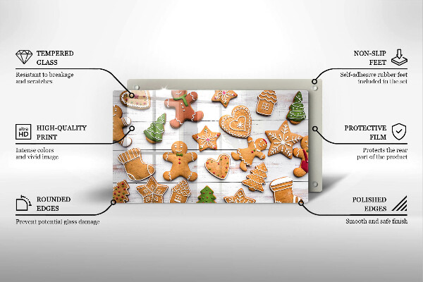 Szklana deska do krojenia Świąteczne pierniki