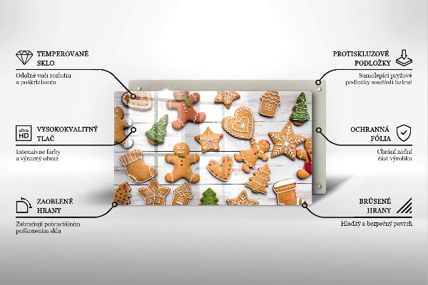 Szklana deska do krojenia Świąteczne pierniki