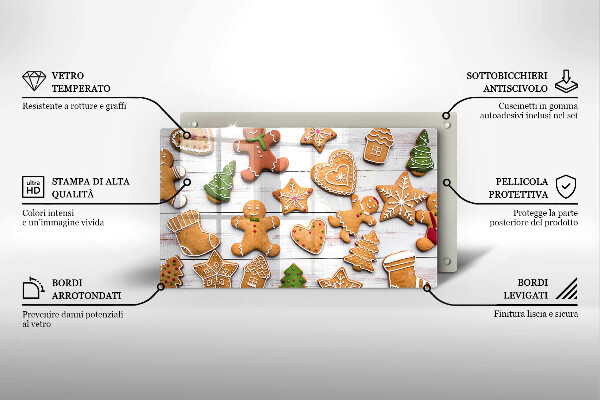 Szklana deska do krojenia Świąteczne pierniki