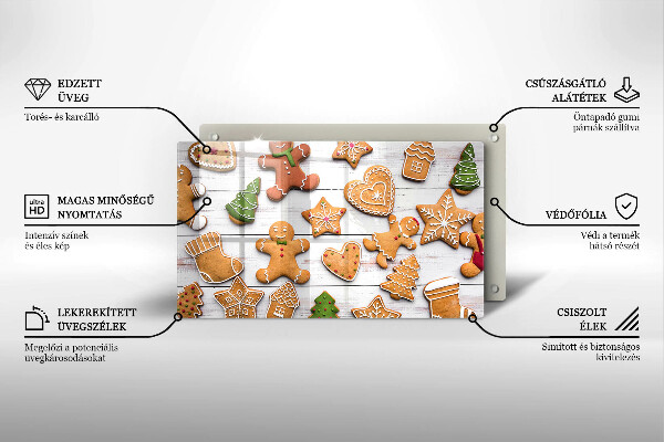 Szklana deska do krojenia Świąteczne pierniki