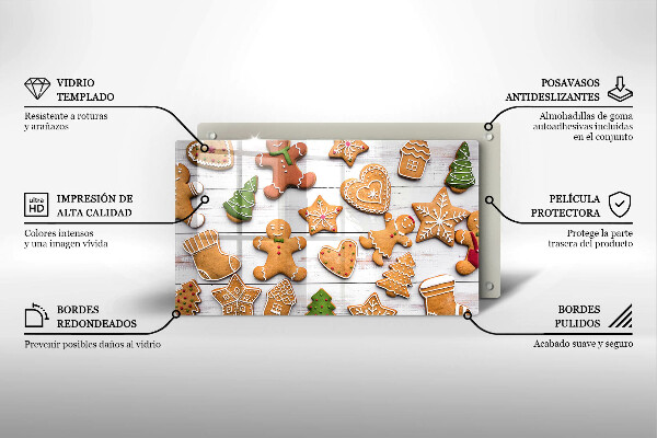 Szklana deska do krojenia Świąteczne pierniki