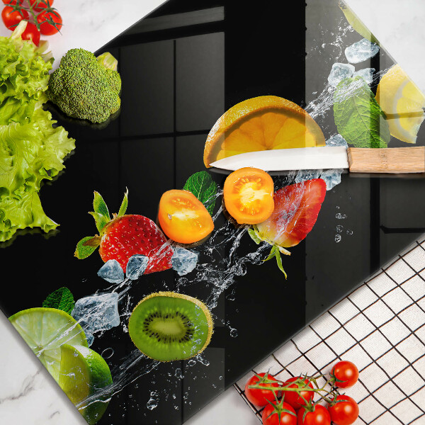 Szklana deska do krojenia Owoce w wodzie