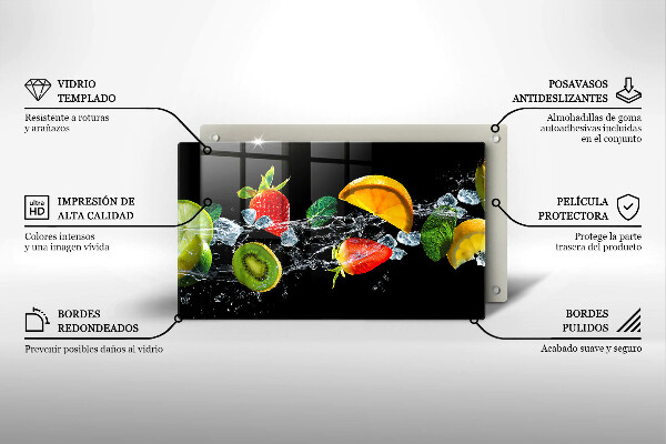 Szklana deska do krojenia Owoce w wodzie