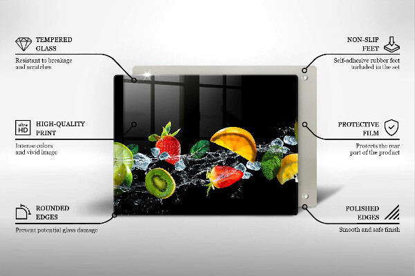 Szklana deska do krojenia Owoce w wodzie