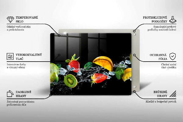 Szklana deska do krojenia Owoce w wodzie