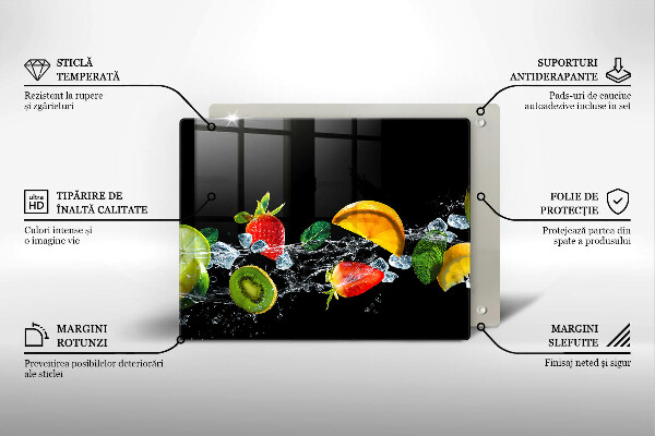 Szklana deska do krojenia Owoce w wodzie