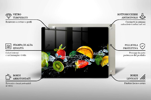 Szklana deska do krojenia Owoce w wodzie