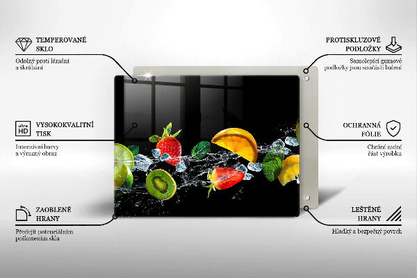 Szklana deska do krojenia Owoce w wodzie