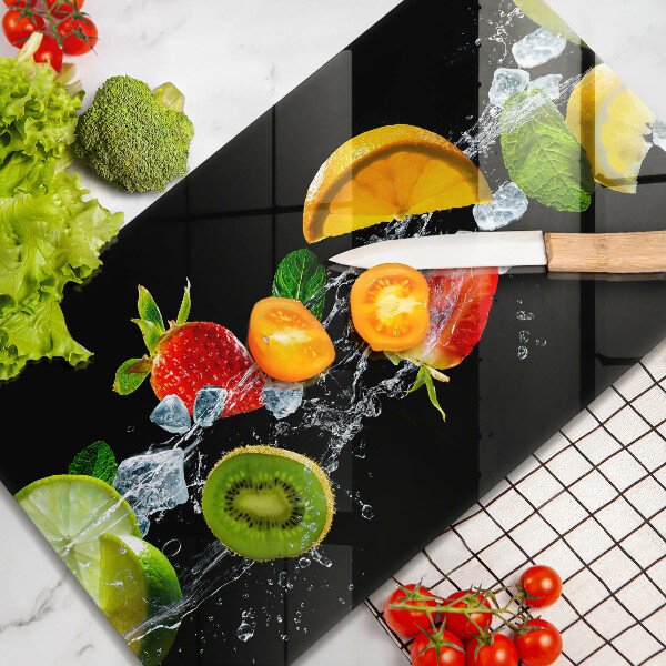 Szklana deska do krojenia Owoce w wodzie