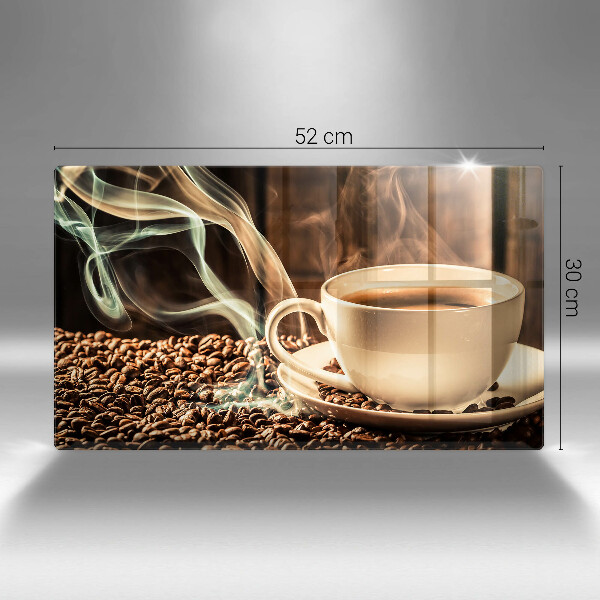 Szklana deska do krojenia Filiżanka i ziarna kawy