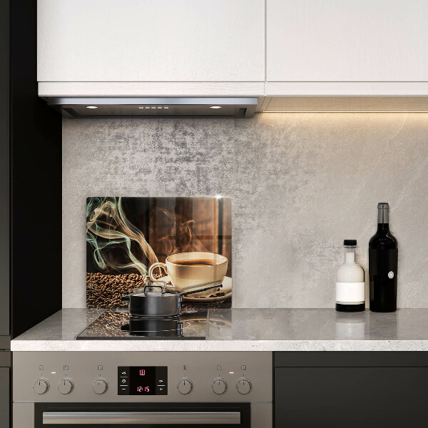 Szklana deska do krojenia Filiżanka i ziarna kawy