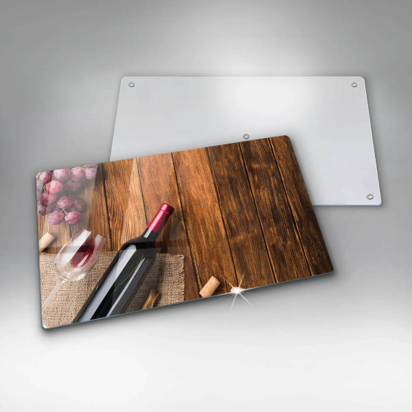 Szklana deska do krojenia Butelka czerwonego wina