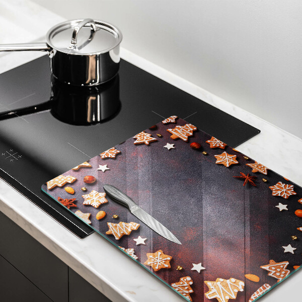 Szklana deska do krojenia Pierniczki świąteczne