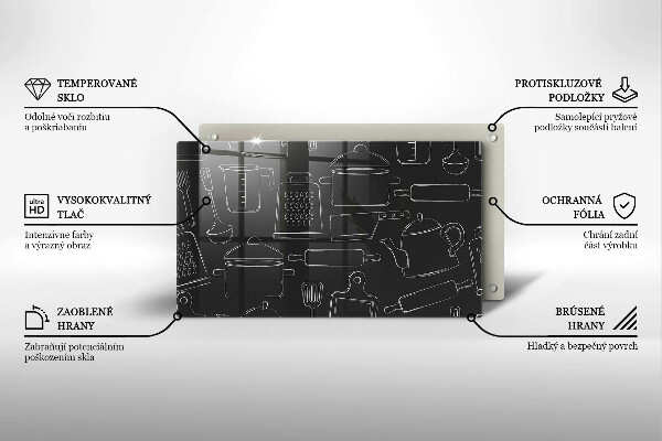Szklana deska do krojenia Rysunkowe akcesoria kuchenne