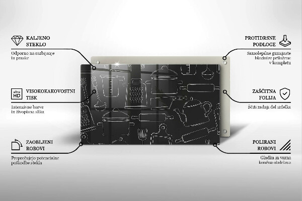 Szklana deska do krojenia Rysunkowe akcesoria kuchenne