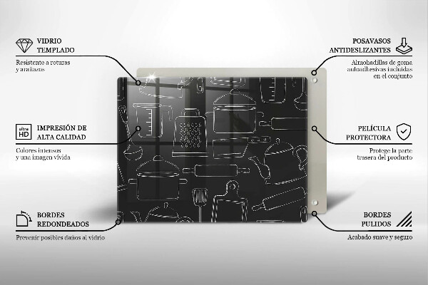 Szklana deska do krojenia Rysunkowe akcesoria kuchenne