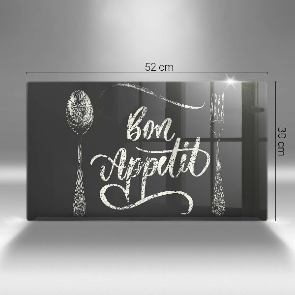 Szklana deska do krojenia Napis Bon Appetit