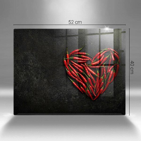 Szklana deska do krojenia Papryki chili serce