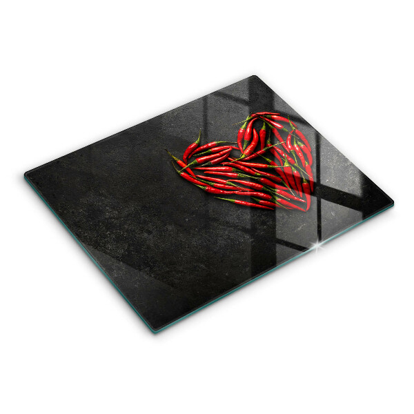 Szklana deska do krojenia Papryki chili serce