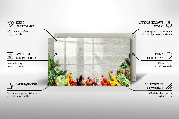 Szklana deska do krojenia Warzywa na deskach