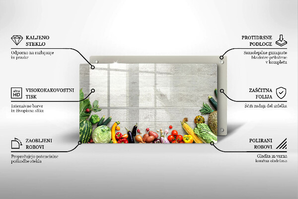 Szklana deska do krojenia Warzywa na deskach