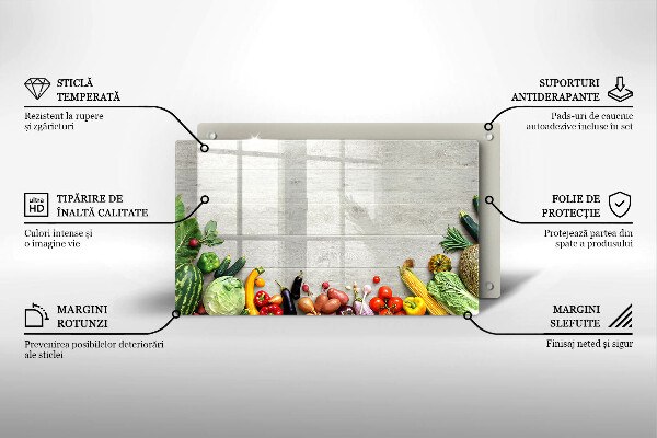 Szklana deska do krojenia Warzywa na deskach