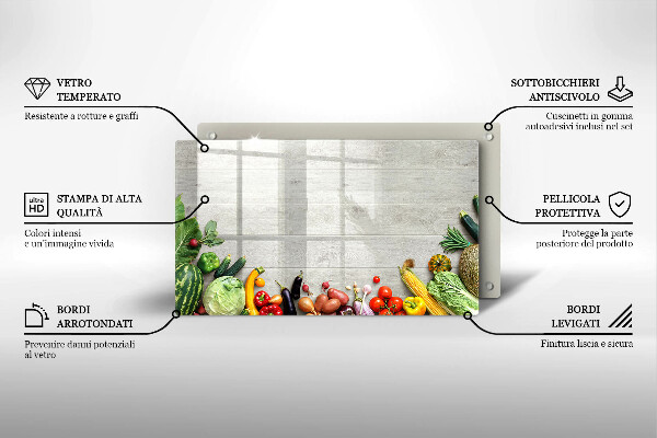 Szklana deska do krojenia Warzywa na deskach