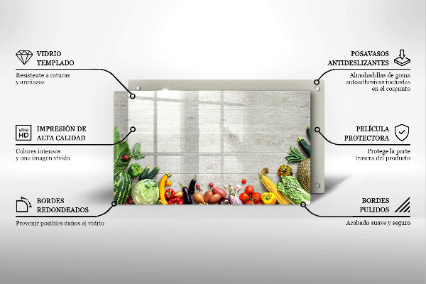 Szklana deska do krojenia Warzywa na deskach