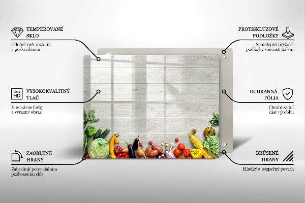 Szklana deska do krojenia Warzywa na deskach