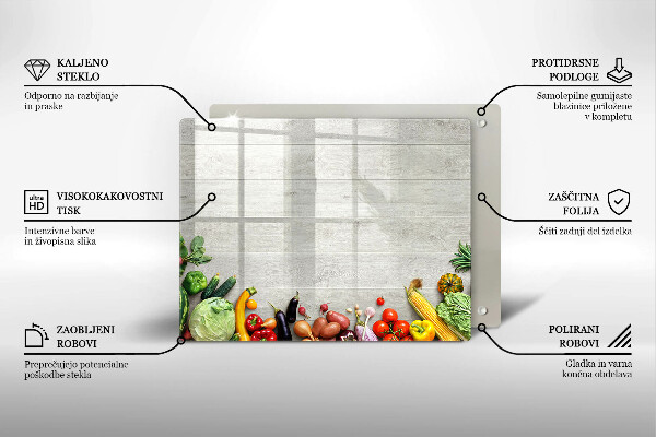 Szklana deska do krojenia Warzywa na deskach