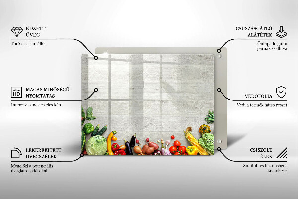 Szklana deska do krojenia Warzywa na deskach