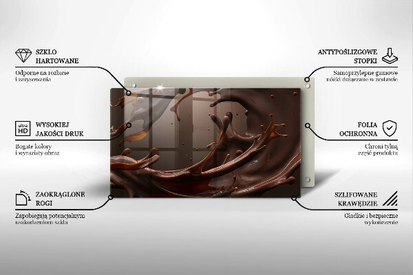 Szklana deska do krojenia Płynna czekolada