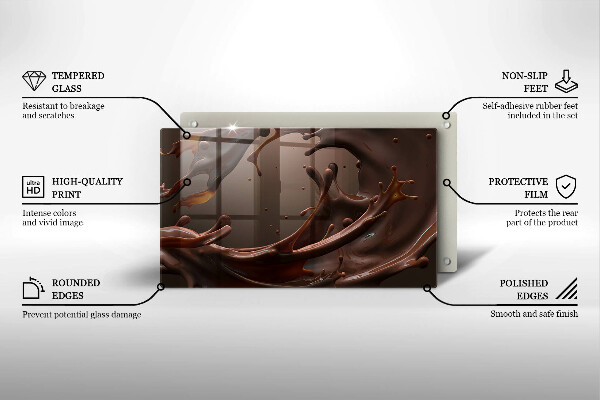 Szklana deska do krojenia Płynna czekolada