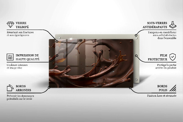 Szklana deska do krojenia Płynna czekolada