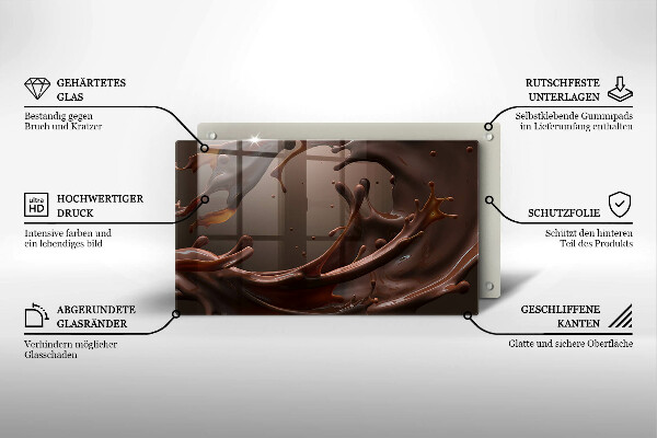 Szklana deska do krojenia Płynna czekolada