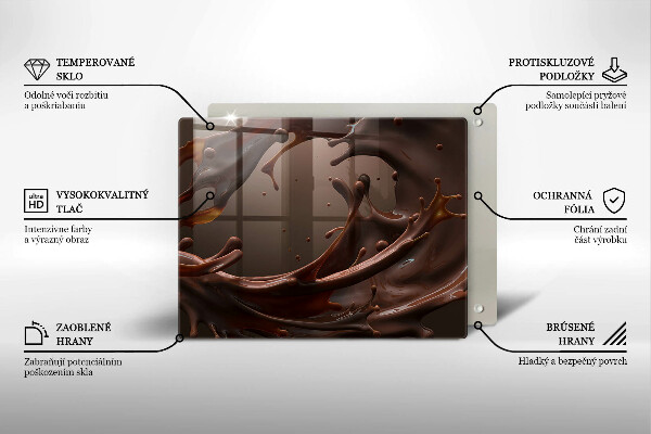 Szklana deska do krojenia Płynna czekolada