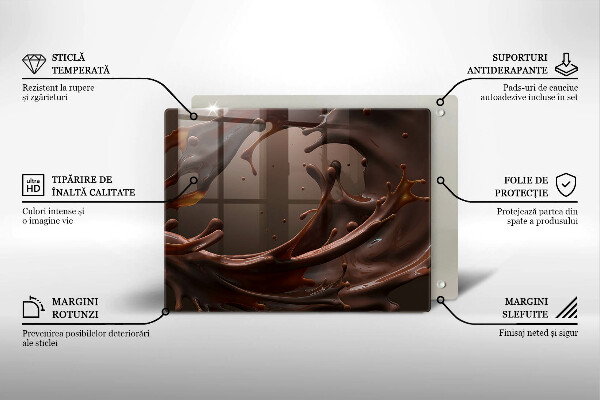 Szklana deska do krojenia Płynna czekolada