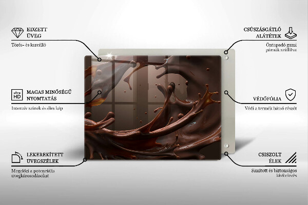 Szklana deska do krojenia Płynna czekolada